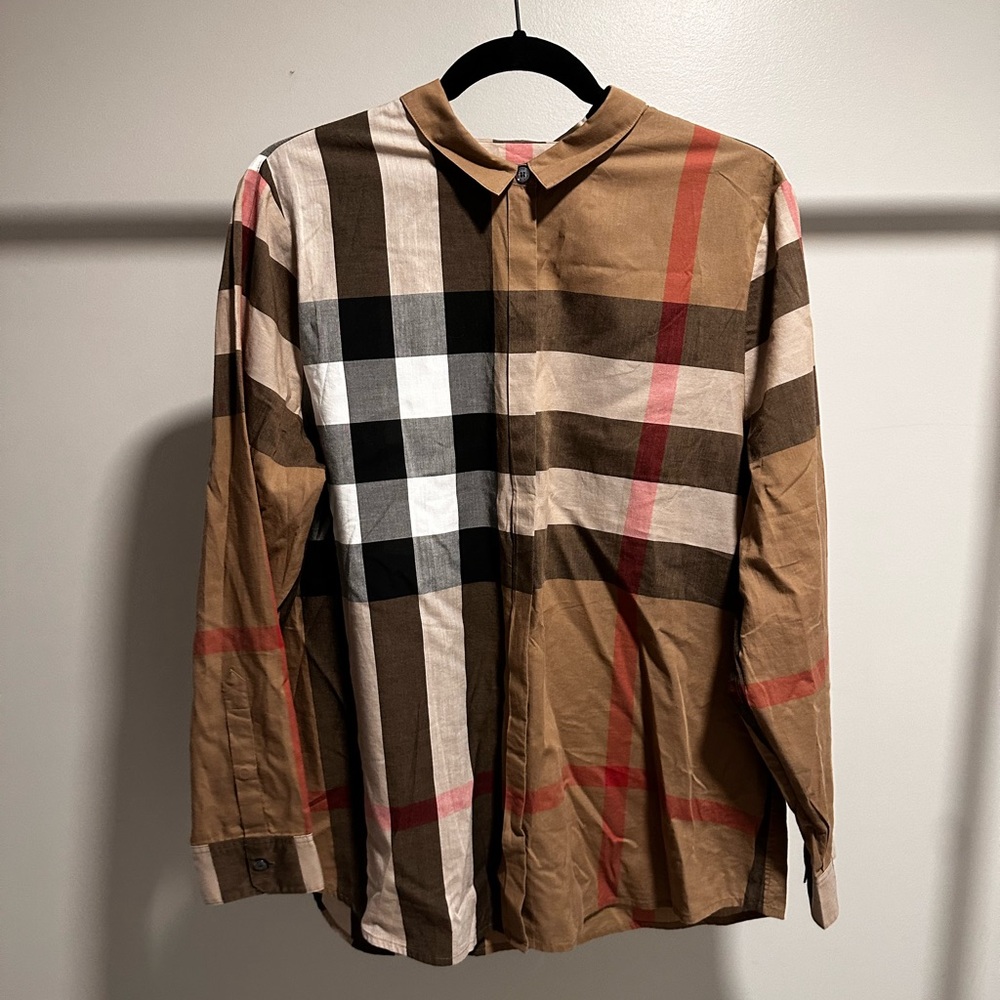BURBERRY CHECK COTTON SHIRT XL